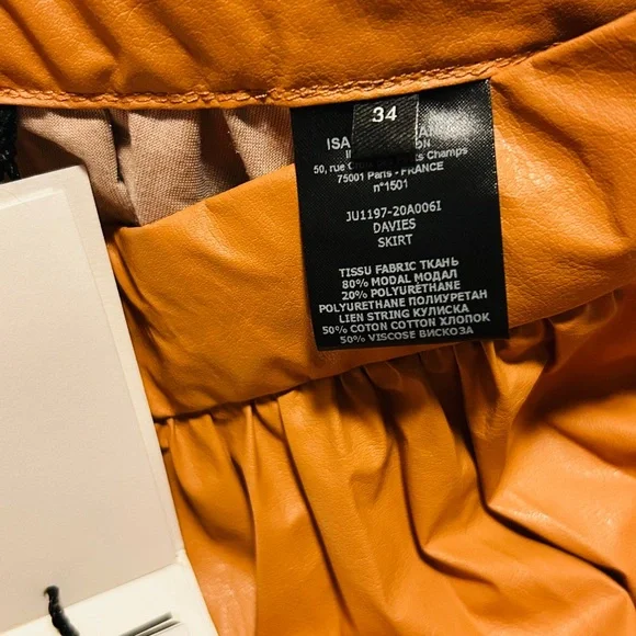 NWT Isabel Marant Davis asymmetric pleated faux leather maxi skirt - Picture 10 of 10